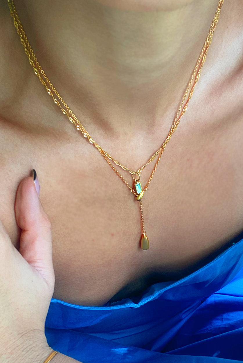 Layered with the Gemstone Necklace